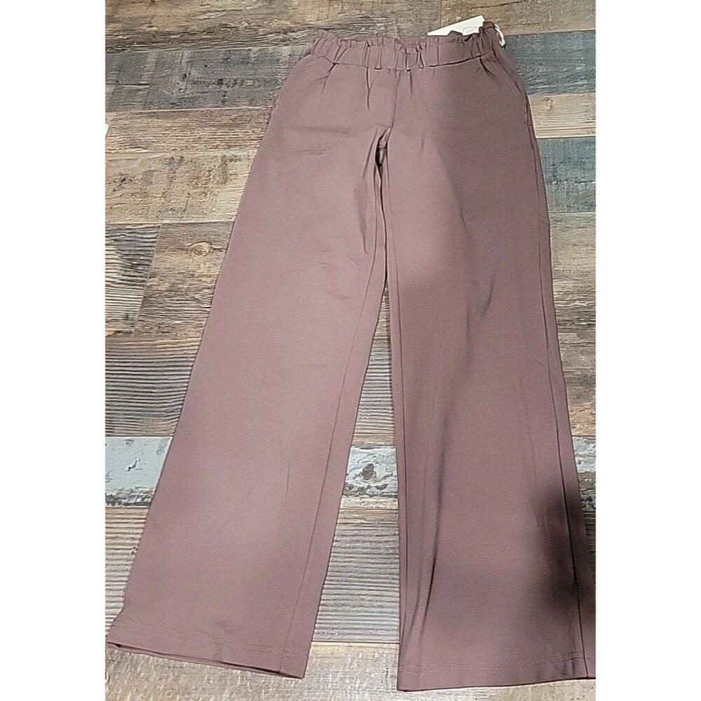 New JOIE Straight Leg Trousers Womens XS Pull On Ponte/paper Bag Pants Mauve BN2